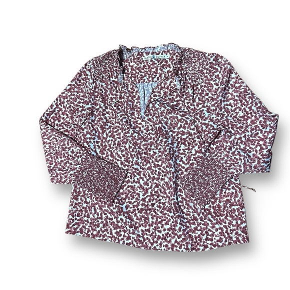 Marie Oliver Pink Print Kate Smocked Long Sleeve Blouse Size XS Patterned - Picture 3 of 10